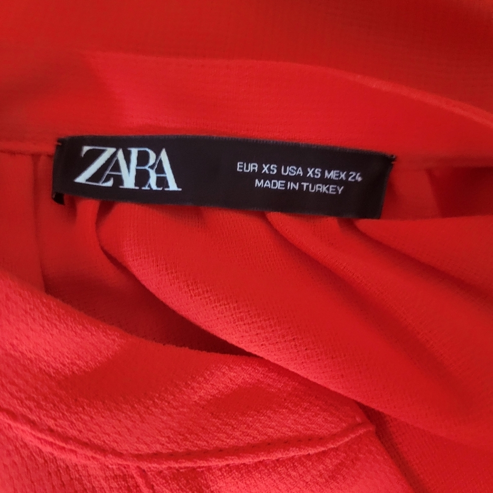 Zara Red Shift Dress Silver Accent Size XS - Picture 5 of 6